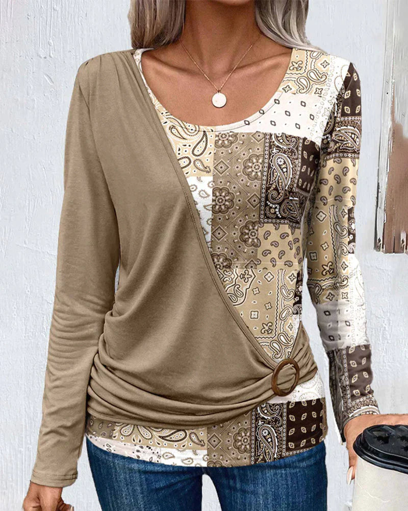 Kriza | Langarmshirt mit Paisley-Print