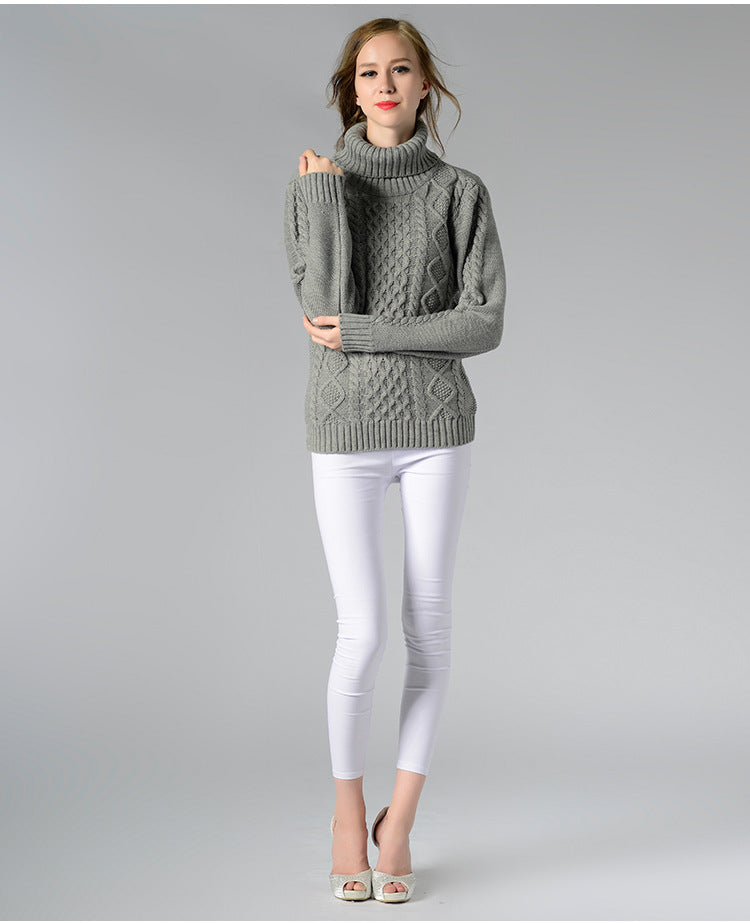 Celina™ - Damen Rollkragenpullover mit langen Ärmeln und Kabelstrick