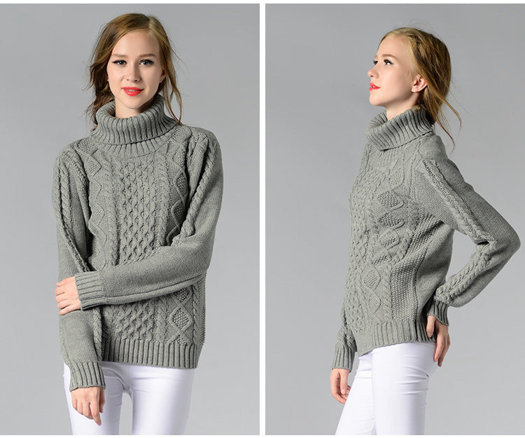 Celina™ - Damen Rollkragenpullover mit langen Ärmeln und Kabelstrick