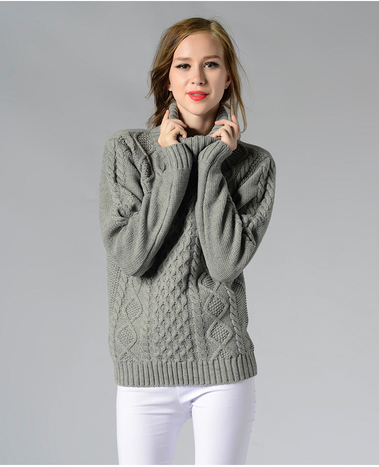 Celina™ - Damen Rollkragenpullover mit langen Ärmeln und Kabelstrick