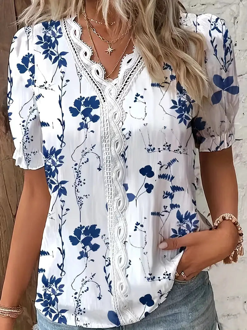 Bequeme Bluse mit Blumenmuster - Aurora