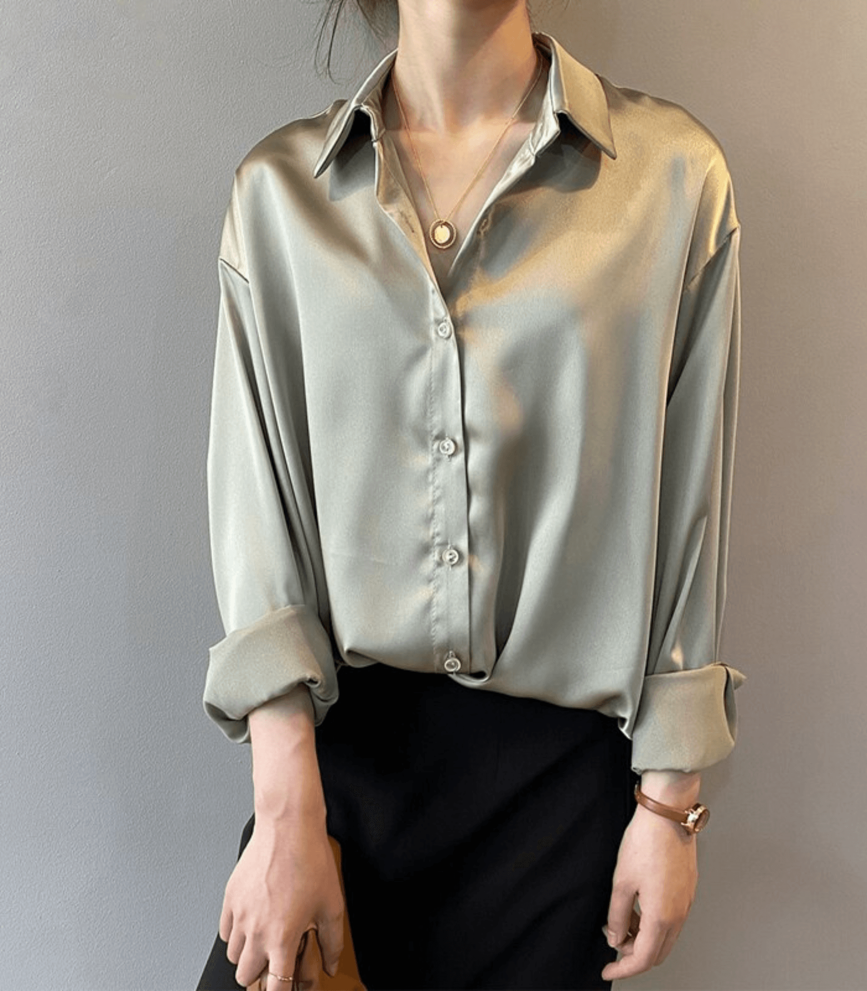 Elegante Satin-Seidenbluse - Irah