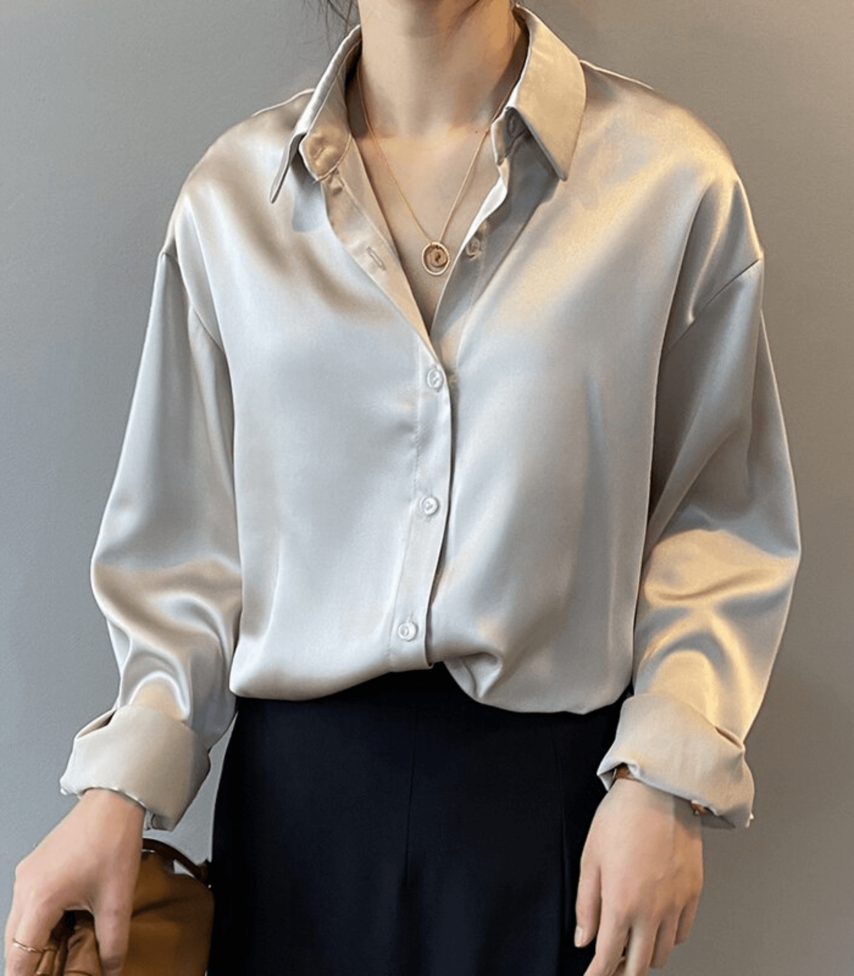 Elegante Satin-Seidenbluse - Irah