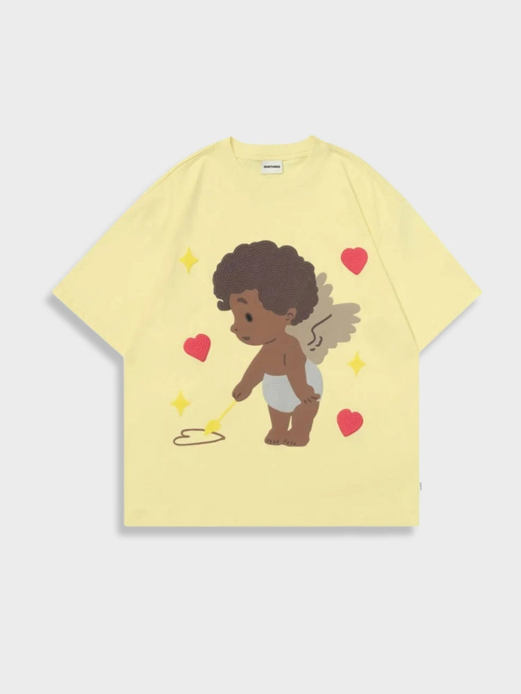 Cupid | Engel Baby T-Shirt Übergroße Passform